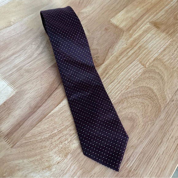 Kenneth Cole ‘Awearness’ Men’s Neck Tie Dress Maroon Dot Workwear - Picture 2 of 7